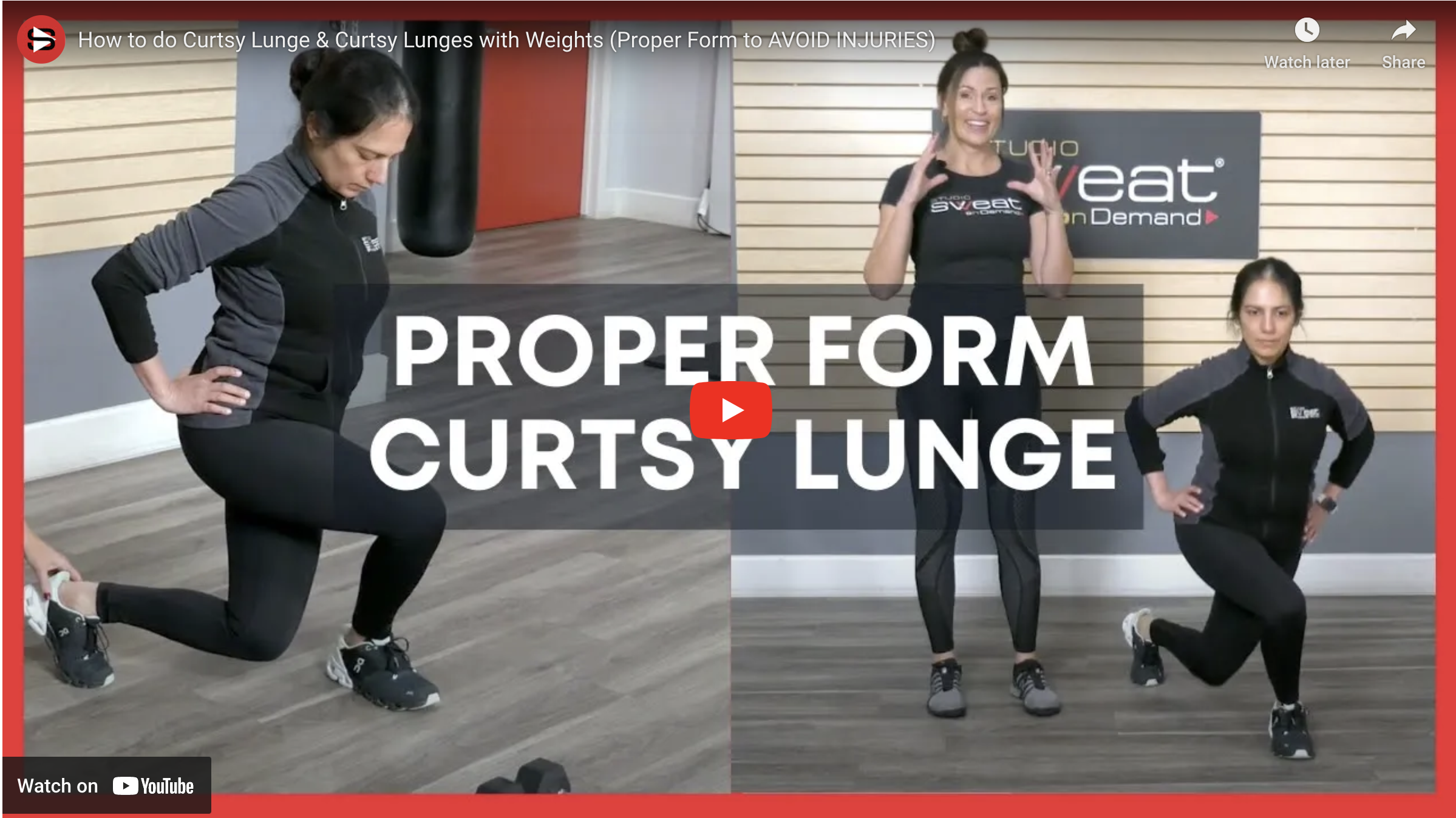 How to do Curtsy Lunge & Curtsy Lunges with Weights youtube